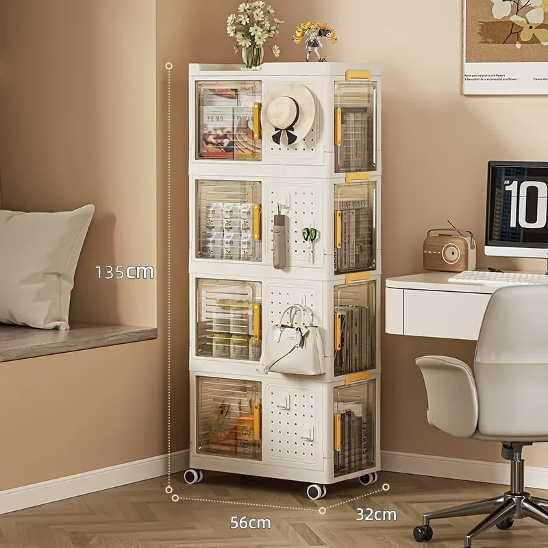 

Stackable bookcase storage box Movable sorting folding box Classroom storage Living room sundries storage box sturdy and durable