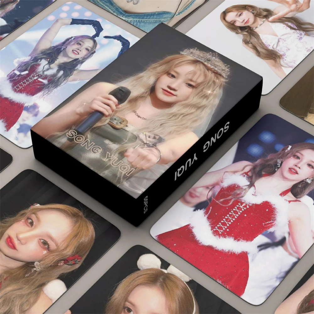 55Pcs/Set KPOP (G)I-DLE Photocards YUQI Personal LOMO Cards Boxed Double-Sided Postcard Fans Collection Gift