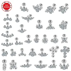 Earrings Piercing Lip Studs Tragus G23 Titanium Clicker Septum Body Zircon Helix Goth Body Jewelry Ear Girl Women Accessories