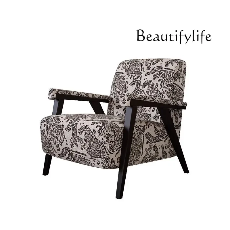 

Wabi Sabi Chinese Antique Single Sofa Chair French Retro B & B Living Room Balcony Home Leisure Chair