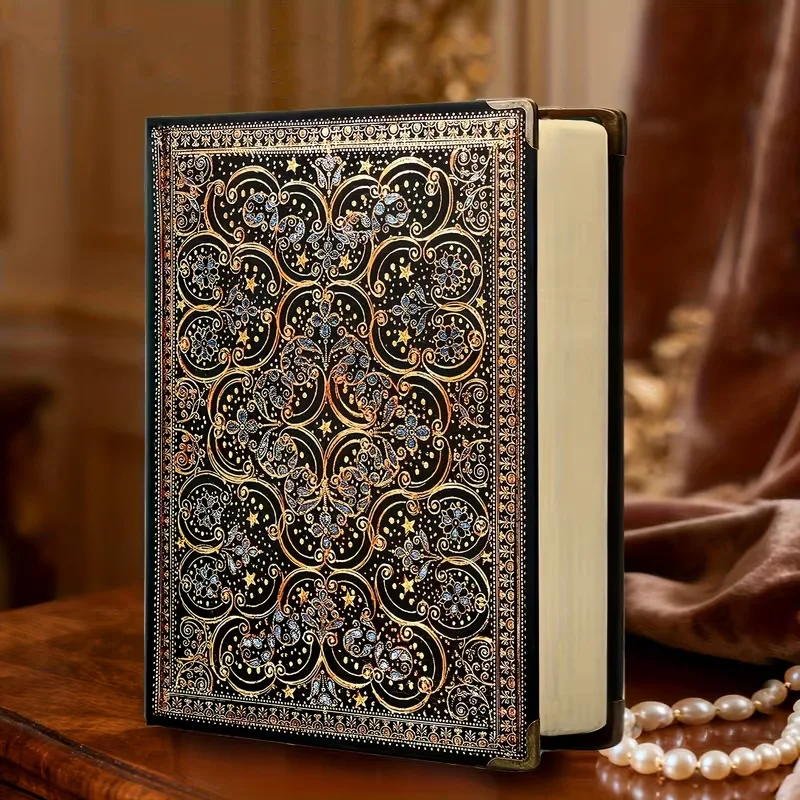 Medieval retro carved notebook, hard shell hardcover handbook, travel portable diary writing and painting creation