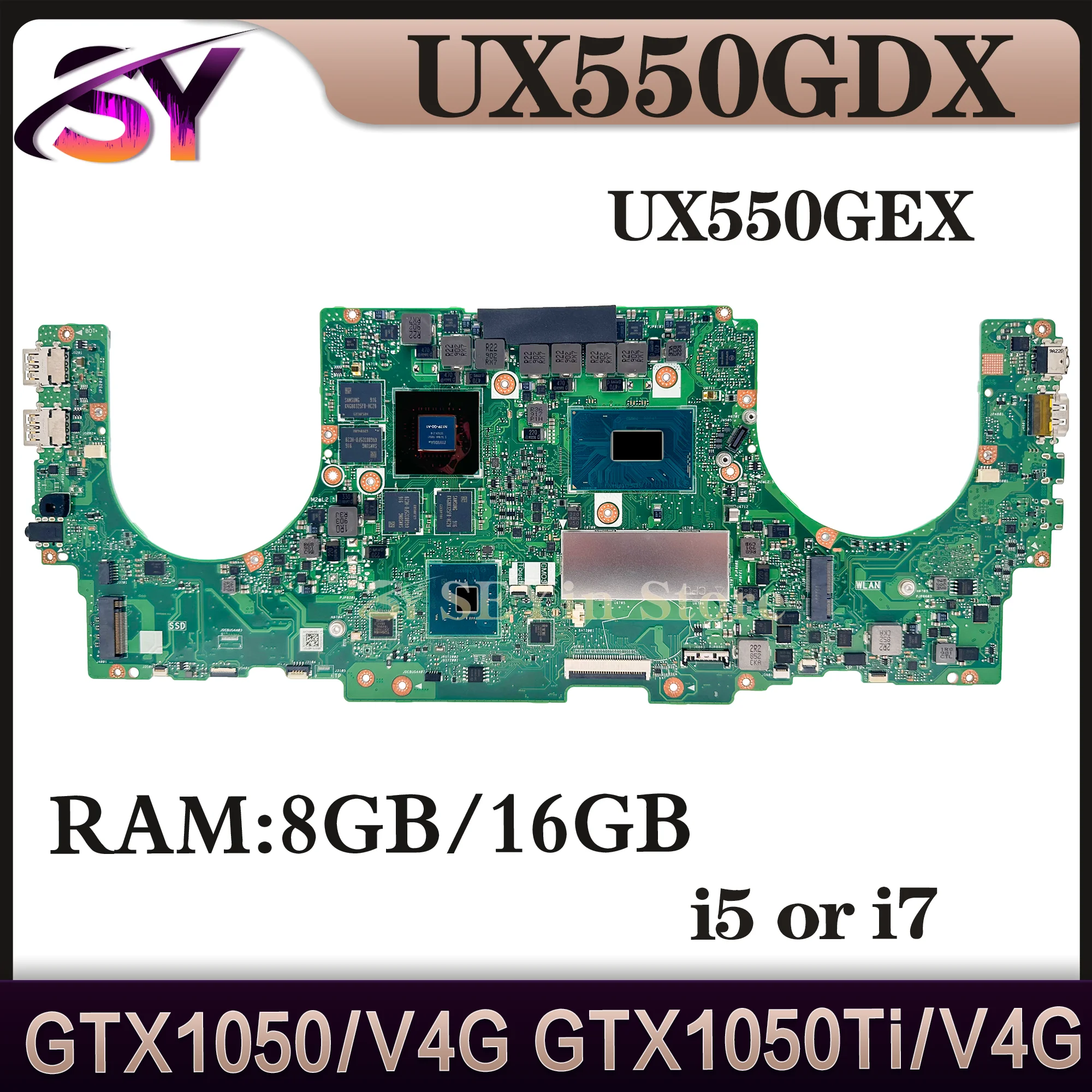 Mainboard For ASUS UX550GD UX550GEX UX550GE UX550G UX550GDX UX580G Laptop Motherboard i5 i7 GTX1050 GTX1050Ti 8G/16G-RAM