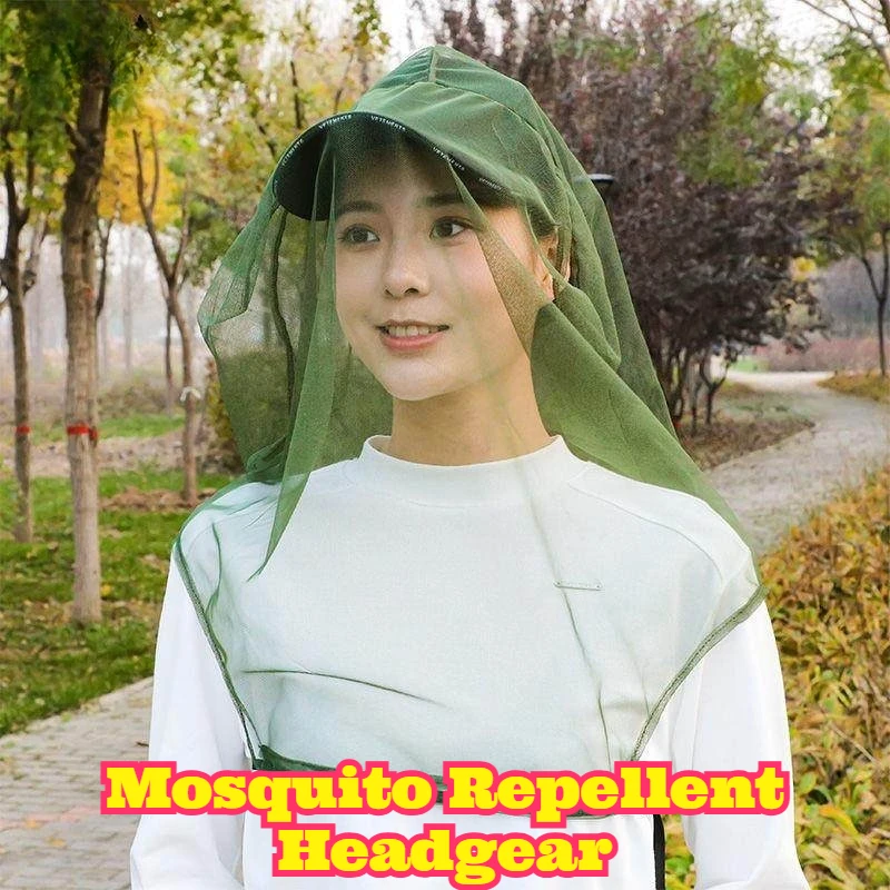 Outdoor Fishing Head Net Insect Protection Mesh Face Cover Camping Hiking Travel Breathable Fine Mesh Hood Elastic Neck Seal New