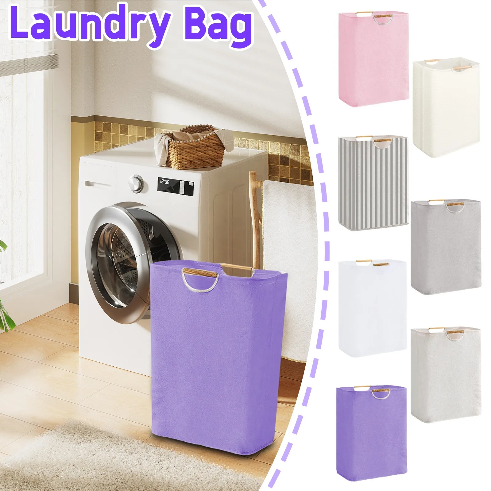 

Collapsible Waterproof Laundry Basket Dirty Clothes Storage Basket With Handle Hamper Sundries Storage Bag Bathroom Accessories