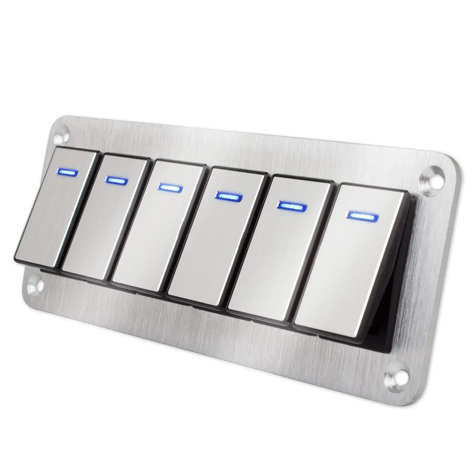 Metalen 2-8 Led Tuimelschakelaar Paneel Voor Marine Boot Truck Caravan Auto Socket Stroomonderbreker Schakelaar Paneel Boot