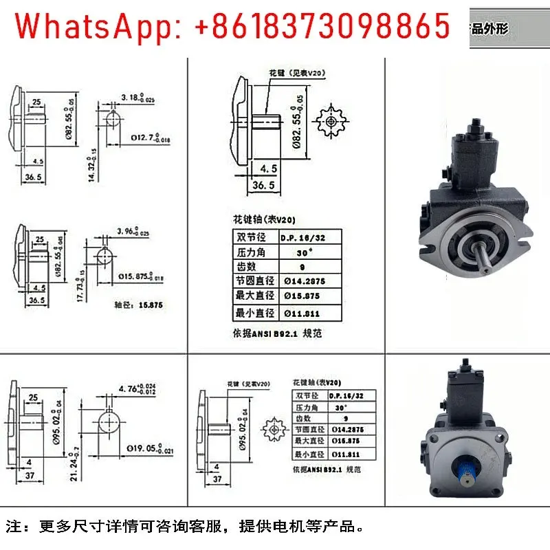 1 STKS Hydraulische Oliepomp VP-12-15-20 30 40 FA3/2/1