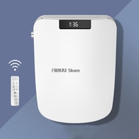 Electric Smart Bidet Toilet Seat Cover Warm Water Remote Control Heated Seat Air Dryer Feminine Wash Adjustable Temp Night Light