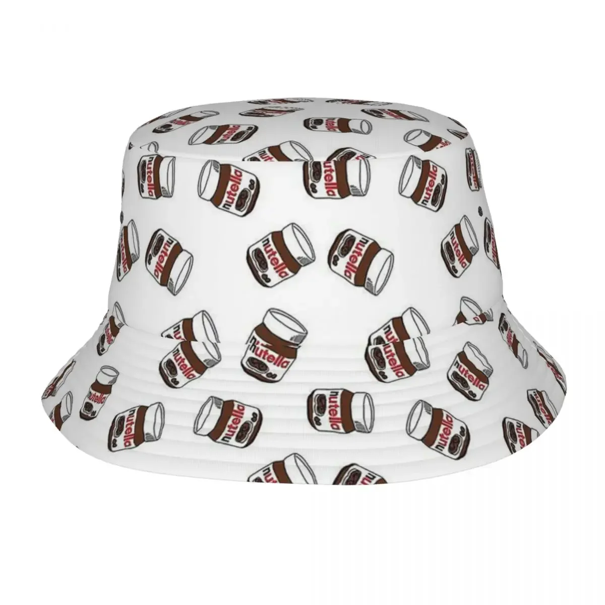 Sombrero de cubo con dibujos animados de Nutella para mujer, gorros de pescador para acampar y pescar, envío directo