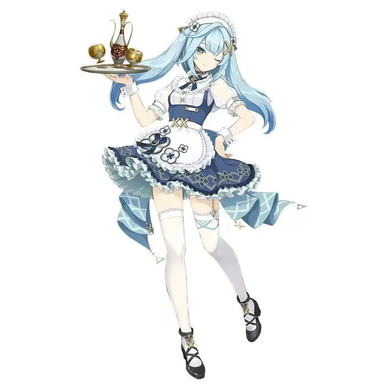

Genshin Impact Cosplay Costume Faruzan's New Skin Coffee Outfit Faruzan Maid Anime Costume New Style Game Suit Set and wig