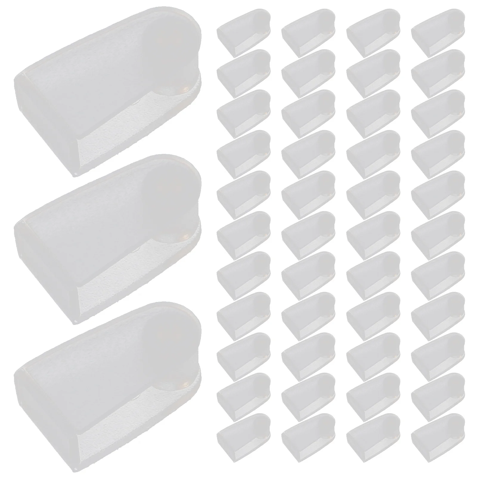 100Pcs Flexible Plastic Clips Easy Press Secure Keychains Id Cards Campus Cards Accessories Plastic Keychain Clip