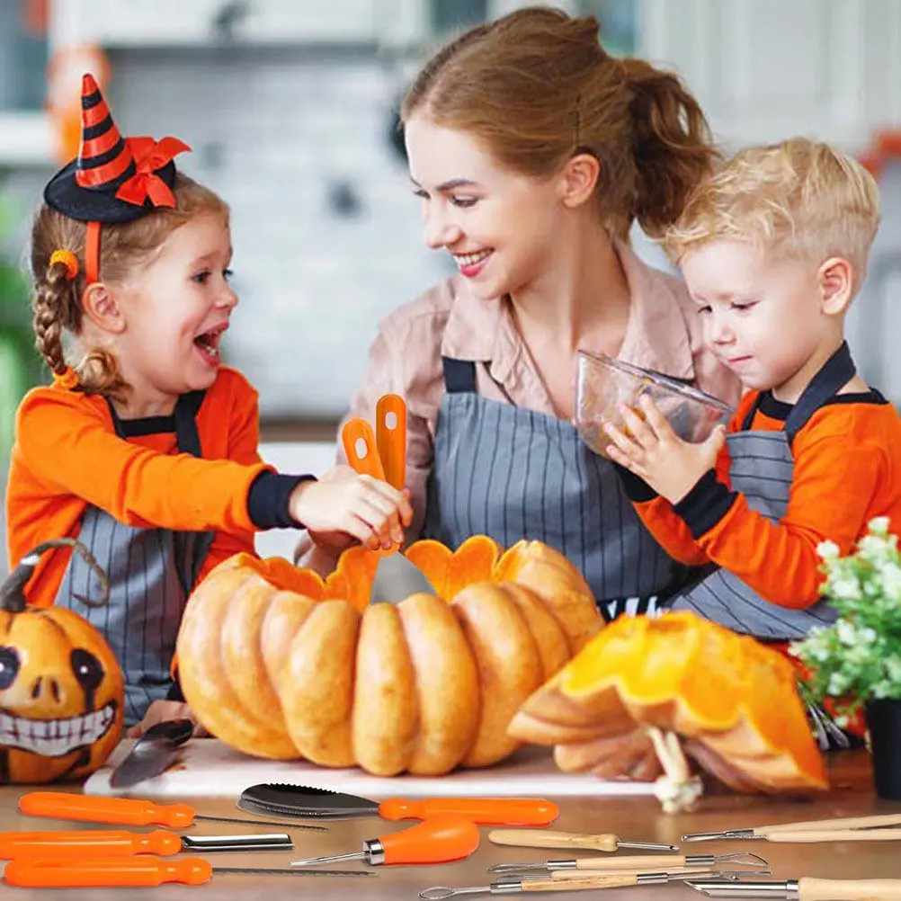 Pumpkin Sculpting Kit Carver Tool Halloween Accessories Making Tools Drawing Stencils Templates