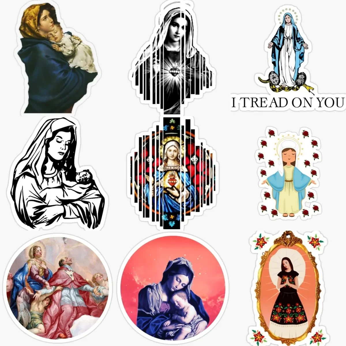 

Virgin Mary Jesus Christ Creative PVC Waterproof Stickers Accessories for Decorate Car Truck Suv Wall Room Off-road Fridge