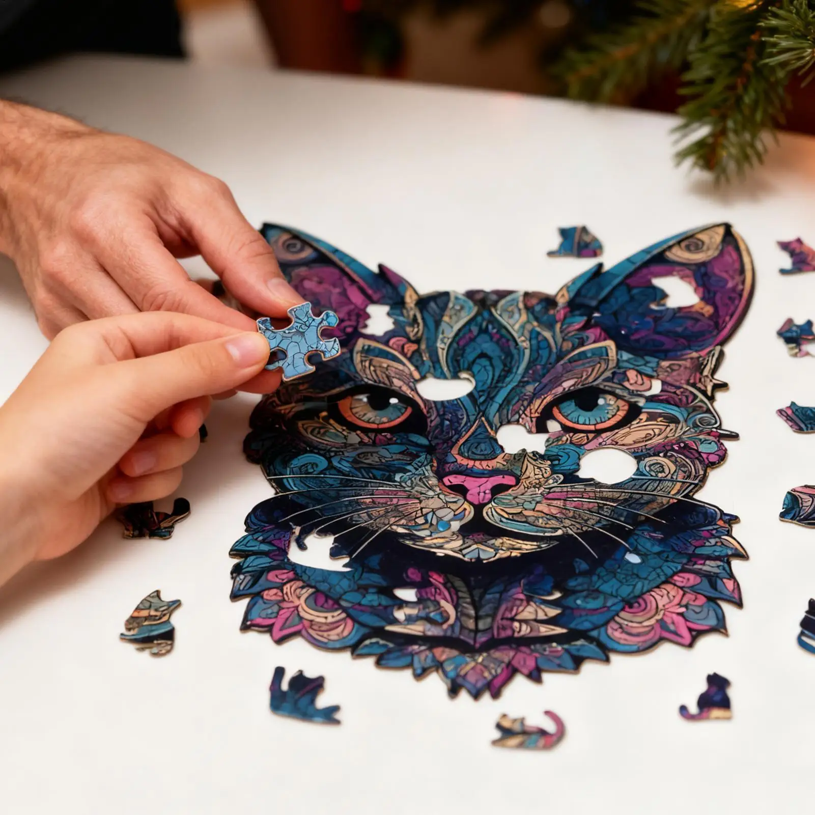 

Детские креативные головоломки в форме животных, интересные настольные игры, головоломки с кошками, игры для мозга, Монтессори, мышление, образование, деревянная игрушка