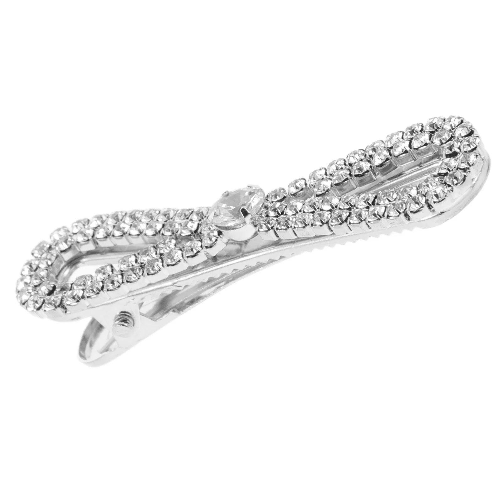 

Rhinestone Hair Clip Barrettes Crystal Slides Duckbill Clips Women Accessories Sparkling Bow Hair Classic Appearance Secure