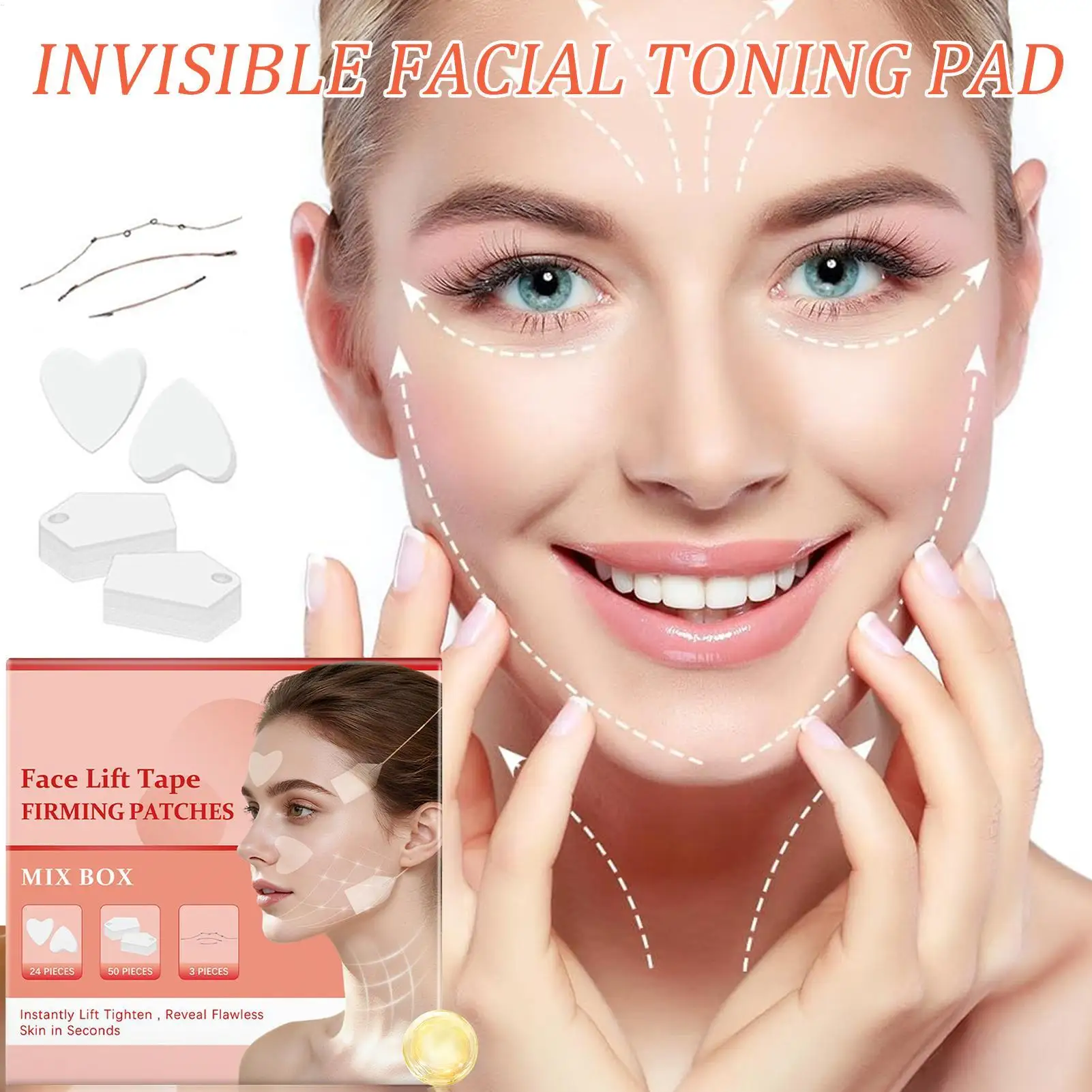피부 리프팅 테이프 리프팅 페이스 스티커 투명 얇은 페이스 패치 리프팅 도구 즉각적인 탄력 페이셜 케어 탄력 패치