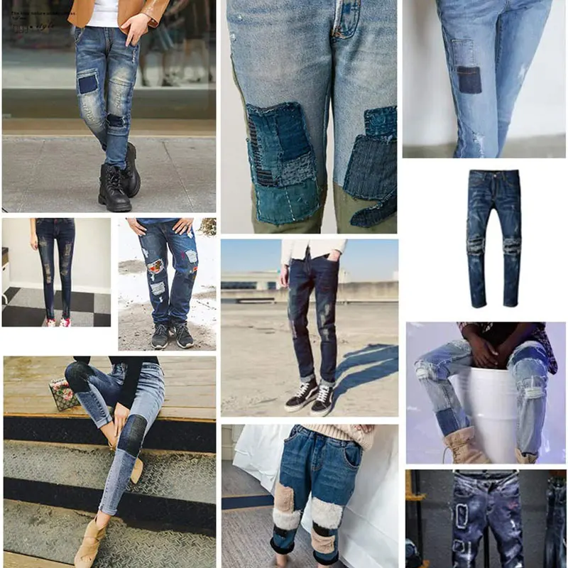 5 sztuk żelazko na Jean łatki Denim naprawy łatki łatki DIY dla DIY Jean odzież spodnie dżinsowe odzież tkaniny do szycia