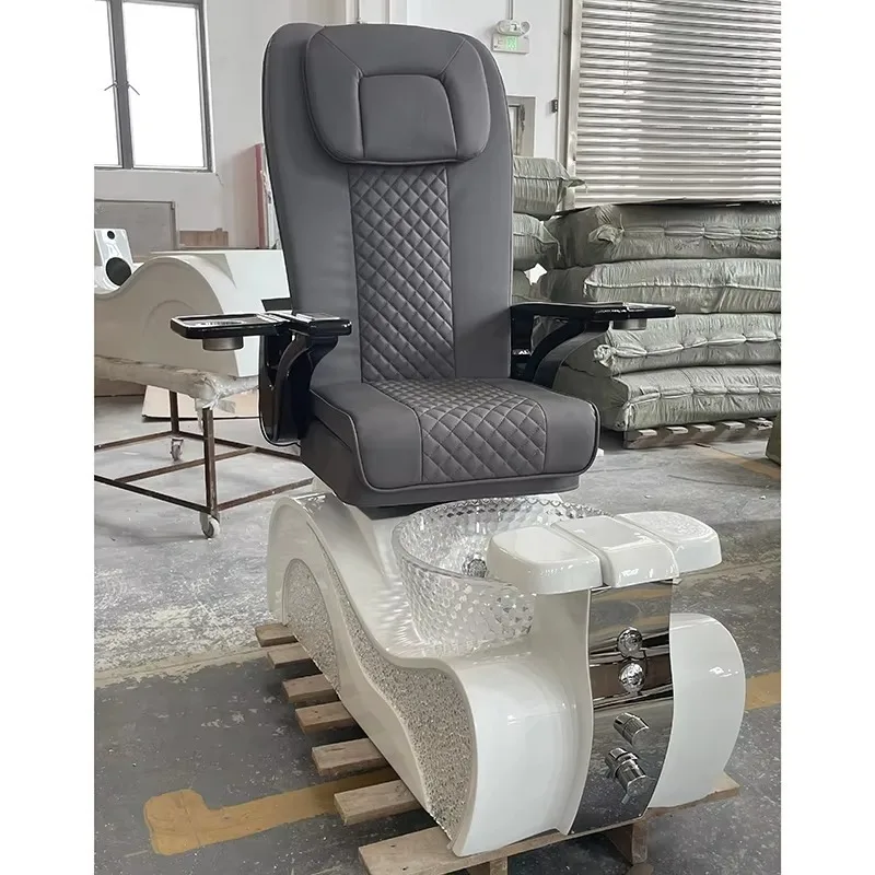 Nail Salon Furniture Equipment Black Golden Electric Reclining Massage Manicure Foot Spa Luxury Pedicure Chairs With Led Lights