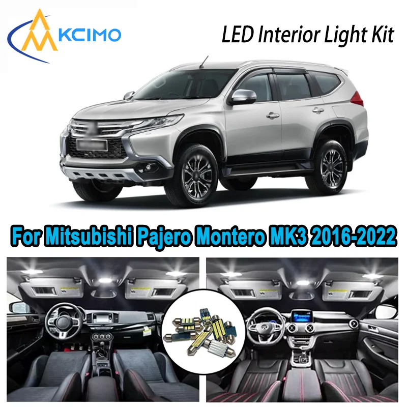 For Mitsubishi	Pajero Montero Shogun Sport 3 MK3 2016-2022 LED Interior Dome Map Trunk Light Kit Car Led Lamps Canbus No Error