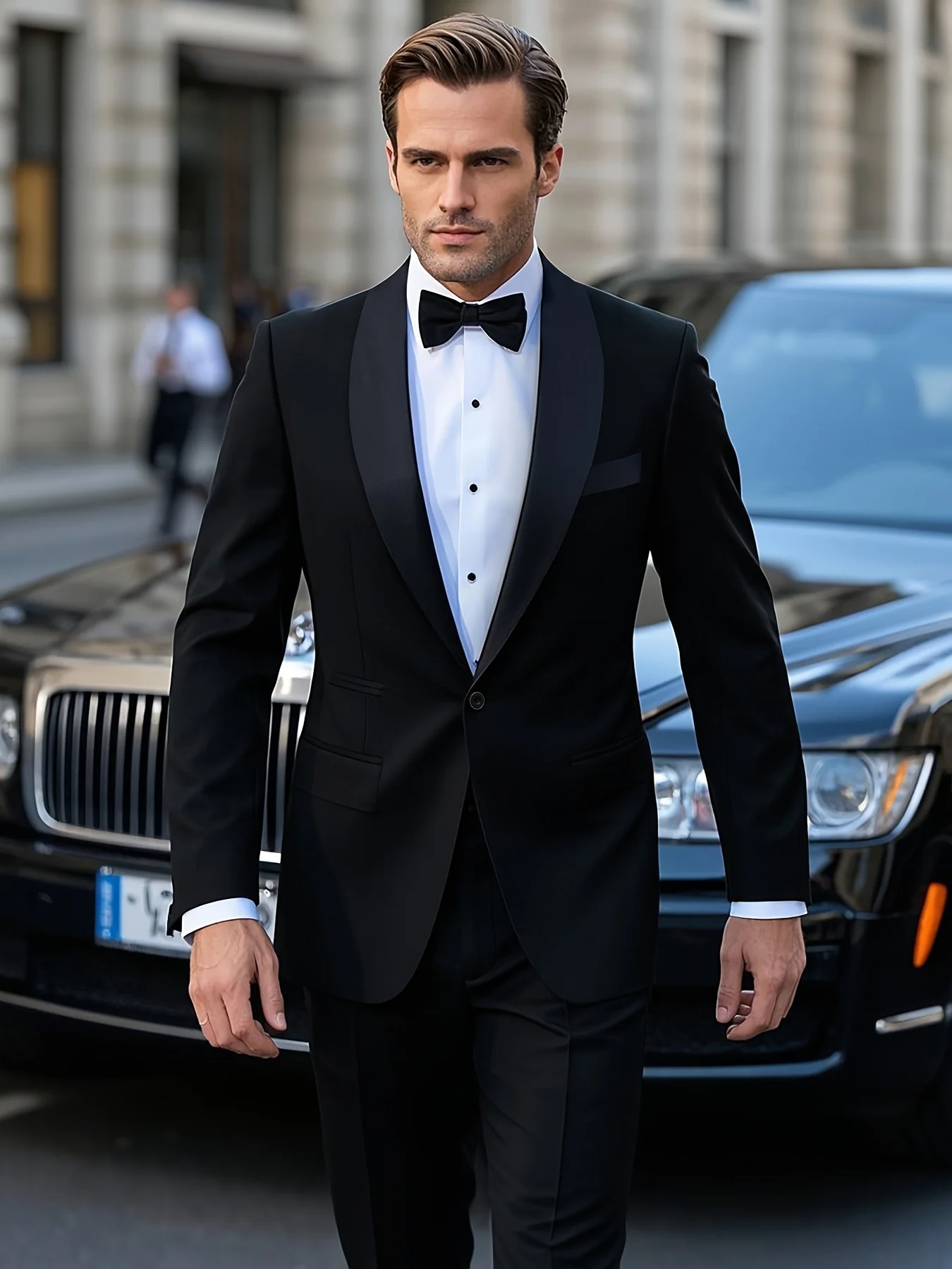 

2-Piece Men's Shawl Collar Suit, Slim Fit Groom Outfit, Perfect for Wedding, Best Man & Special Occasions