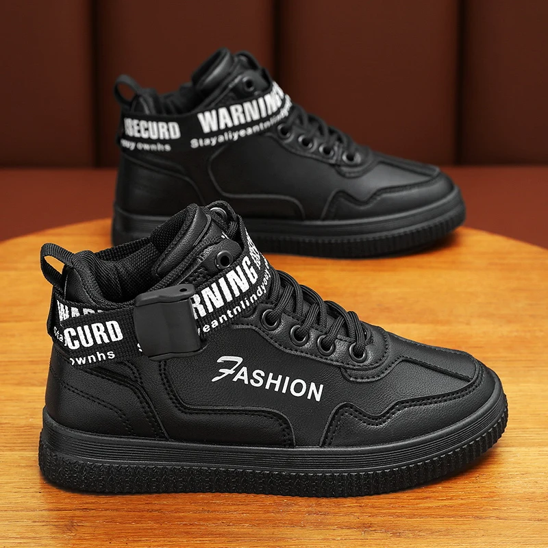 

Winter Sport Shoes for Boys Comfortable Children Brand Shoes High Top Teenage Trainers Boy Black Gray Kids Designer Shoes