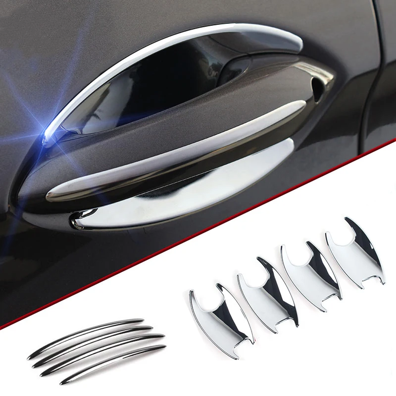 Car Styling Chrome Door Handle Bowl Frame Molding Cover Trim Decorative sticker for BMW 5 7 Series 5GT F10 F01 F07 Accessories