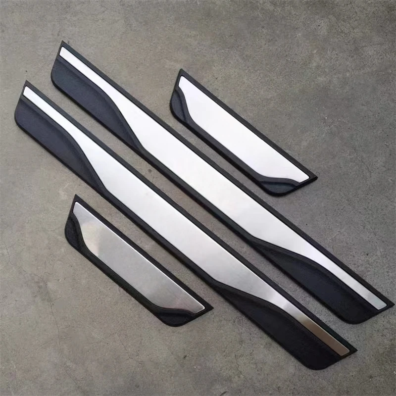 For KIA RIO 3 4 5 X LINE Accessory 2014-2024 Stainless Carbon Car Door Sill Kick Scuff Plate Guard Pedal Protector Cover Styling