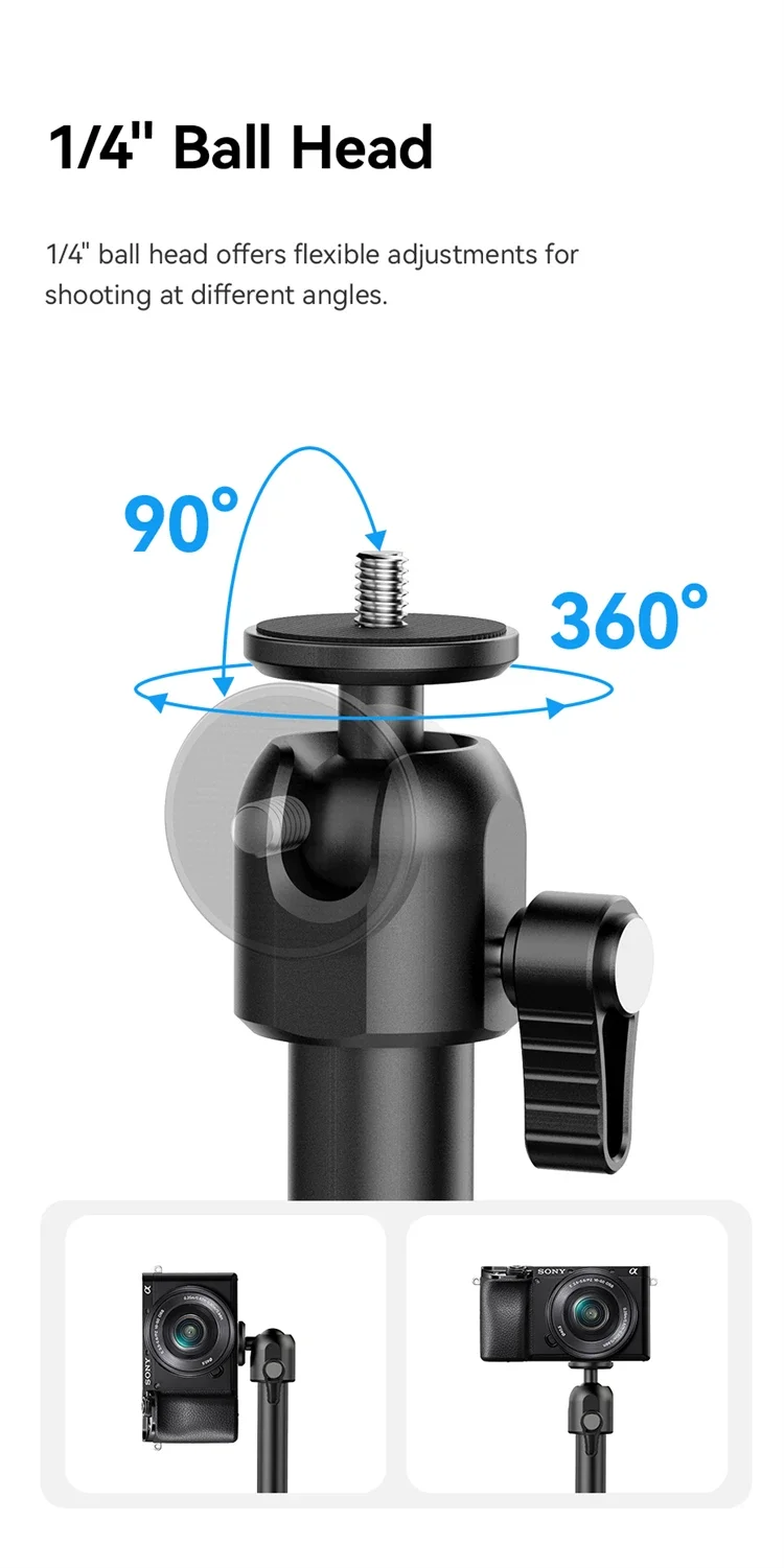Ulanzi ZJ04 Wall Mount 360° Ballhead 2 Section Design For Long-term Shooting Livestream Camera