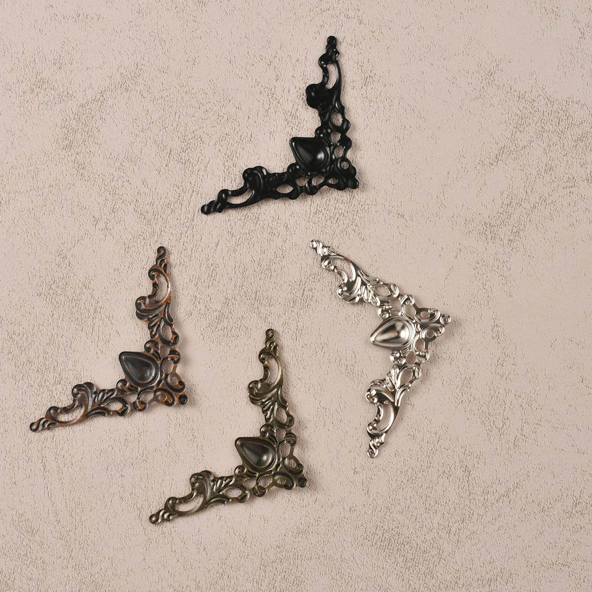 10pcs Hollow triangular gift box packaging decorative pieces ancient costume and opera-style corner and edge covering iron