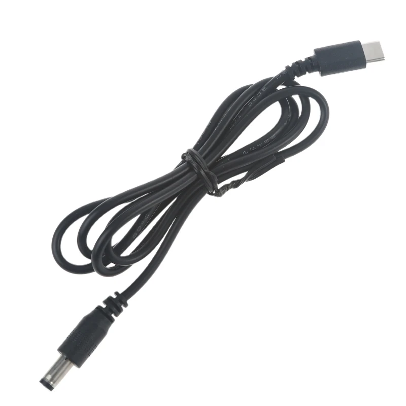 Q1W2 Universal 2M USB C Type-C PD to 12V 5.5x2.1mm Converter Cable for Table Lamp Router Modems Notebook Computer LED Light