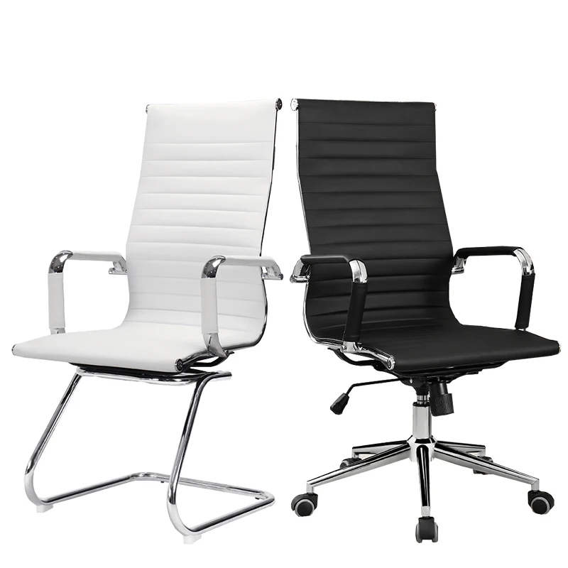 

Conference Chair Staff Roller Lifting Rotating Black High-end Fashion Metal Leather Mesh Computer Office Chair