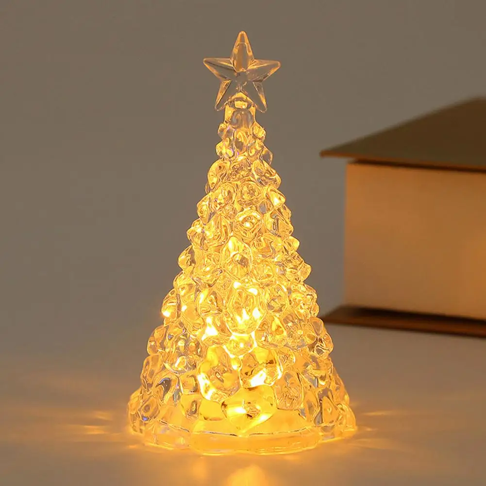 Fairy Tale Themed Night Light Christmas Night Light Colorful Led Christmas Tree Night Light Decoration for Home Bedroom Glitter