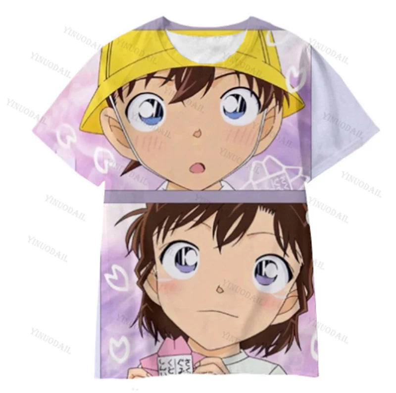 Detektyw Conan T-Shirt dla dzieci Anita Hailey T-Shirt dla chłopców Mouri run figurki Anime topy prezenty na święta Halloween