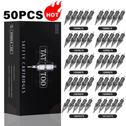 DMTATTOO 50PCS Mixed Tattoo Needles 0.3/0.35mm Professional Disposable Safety Makeup Cartridges Tattoo Supplies RL/RS/RM/M1