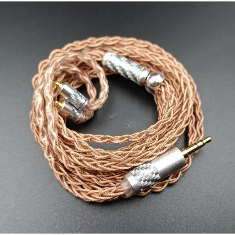 

8-местный кабель для наушников из чистой меди, модная тканая нить, кабель для обновления наушников «сделай сам», ручной работы для MMCX 0,78 мм IE900 A2DC