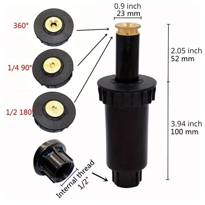90/180/360 Degree Automatic Pop Up Sprinklers Irrigation Watering Tool Garden Spray Nozzle Lawn Watering Sprinkler Head