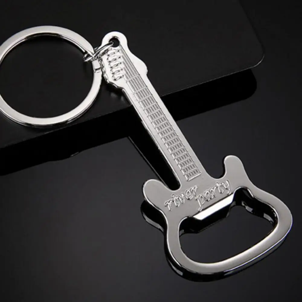 Bottle Opener  New Design Guitar Beer Bottle Can Opener Alloy Hangings Ring Keychain Tools Household Gifts Kitchen Tools