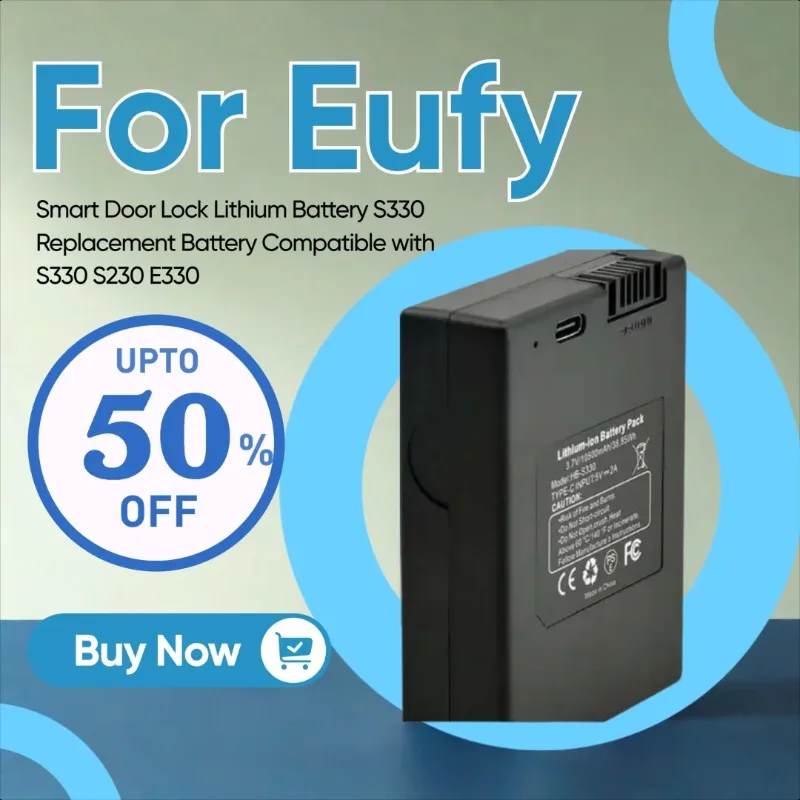 

3.7V 10500mAh for Eufy Smart Door Lock Lithium Battery S330 Replacement Battery Compatible with S330 S230 E330
