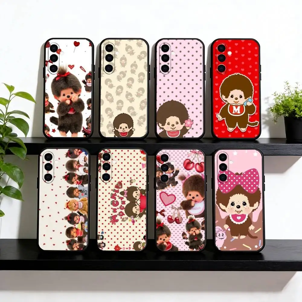 Cute Monchhichis  Phone Case For Samsung Galaxy A73,A72,A71,A70,A53,A52,A51,Soft Silicone Black Cover