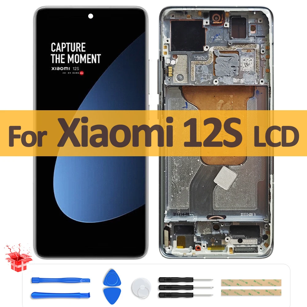 

ЖК-дисплей AMOLED 6,28 дюйма для Xiaomi 12S, дигитайзер сенсорного экрана в сборе для Xiaomi 12s 2206123SC, сменный ЖК-дисплей для ремонта