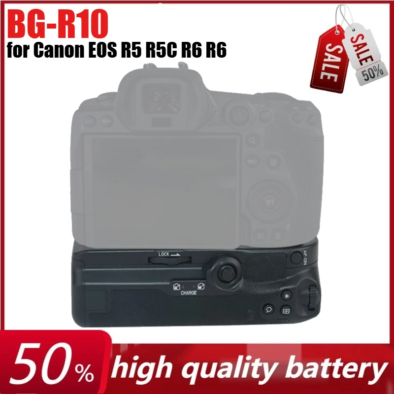 

BG-R10 Vertical Battery Grip Holder for Canon EOS R5 R5C R6 R6 Mark II Mirrorless Cameras