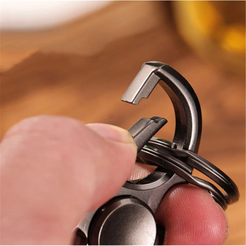 Chaveiro de aço inoxidável Fingertip Gyro, Brinquedos Criativos Anti-Ansiedade, Hand Spinner, Chave do carro, Pingente de cintura, Anel, Abridor de