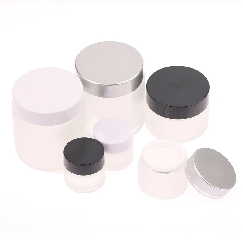 1 pz Barattolo di Crema di Vetro Smerigliato Bottiglia di Unguento Vuota Portatile Campione Cosmetico Vaso Correttore Contenitore 5g/10g/15g/20g/30g/50g/100g