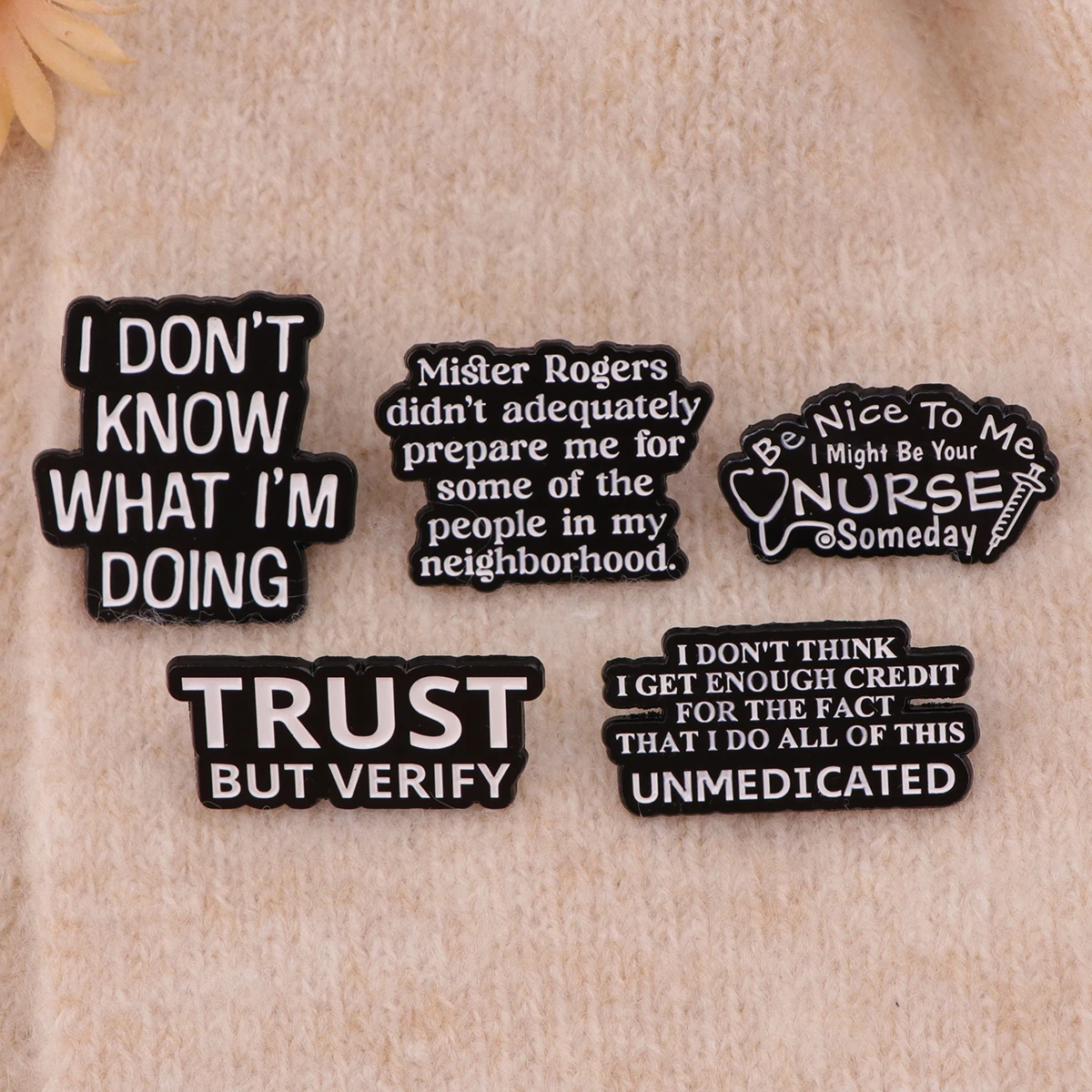 Rose Cake Quotation Enamel Pin Funny Cartoon Brooch Pins Lapel Pins Badge on Backpack Clothing Accessories Anime Jewelry Gifts
