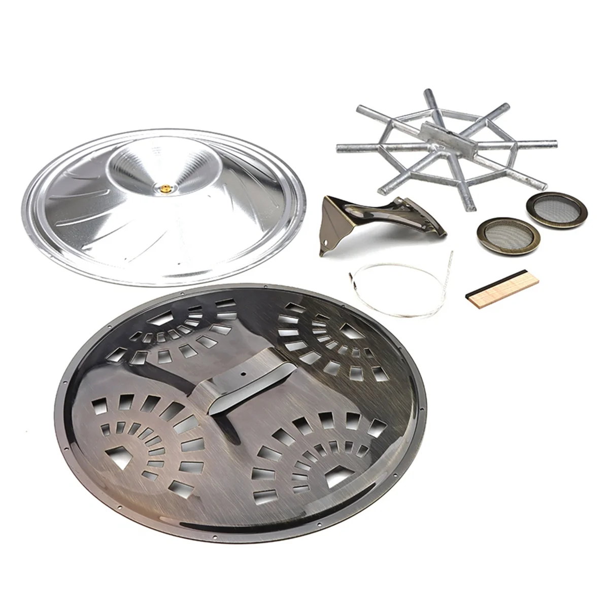 Resonator Kegels Soundhole Schermen Staartstuk Spider Bridge Zadel Set Voor Dobro Resonator Gitaar Onderdelen Accessoires Set