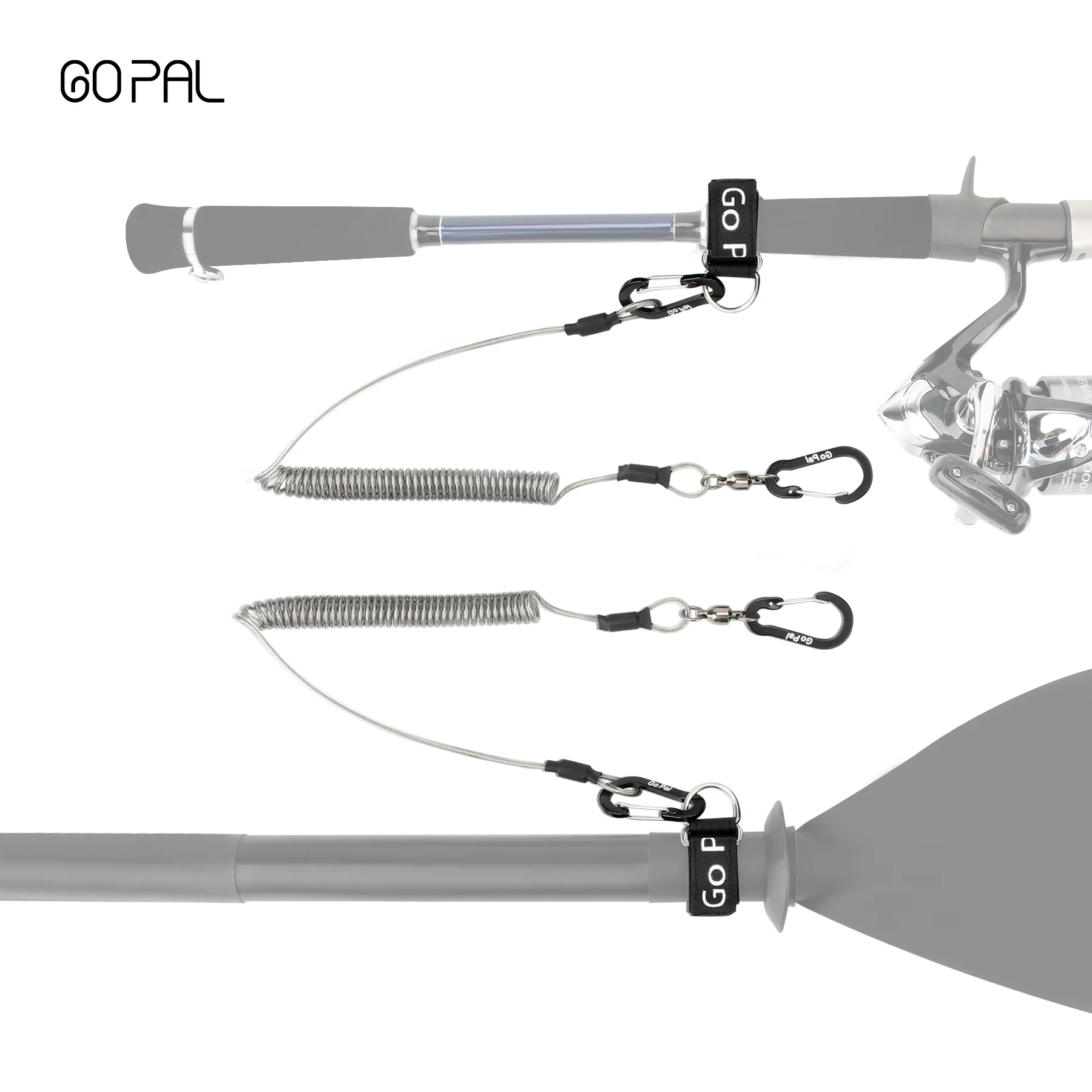 Go Pal 2PCS Sets Paddle Leash Prevents Lost Paddle Adjustable Lanyard Fishing Rod Leash For Kayaking Fishing Tools Rods Strap