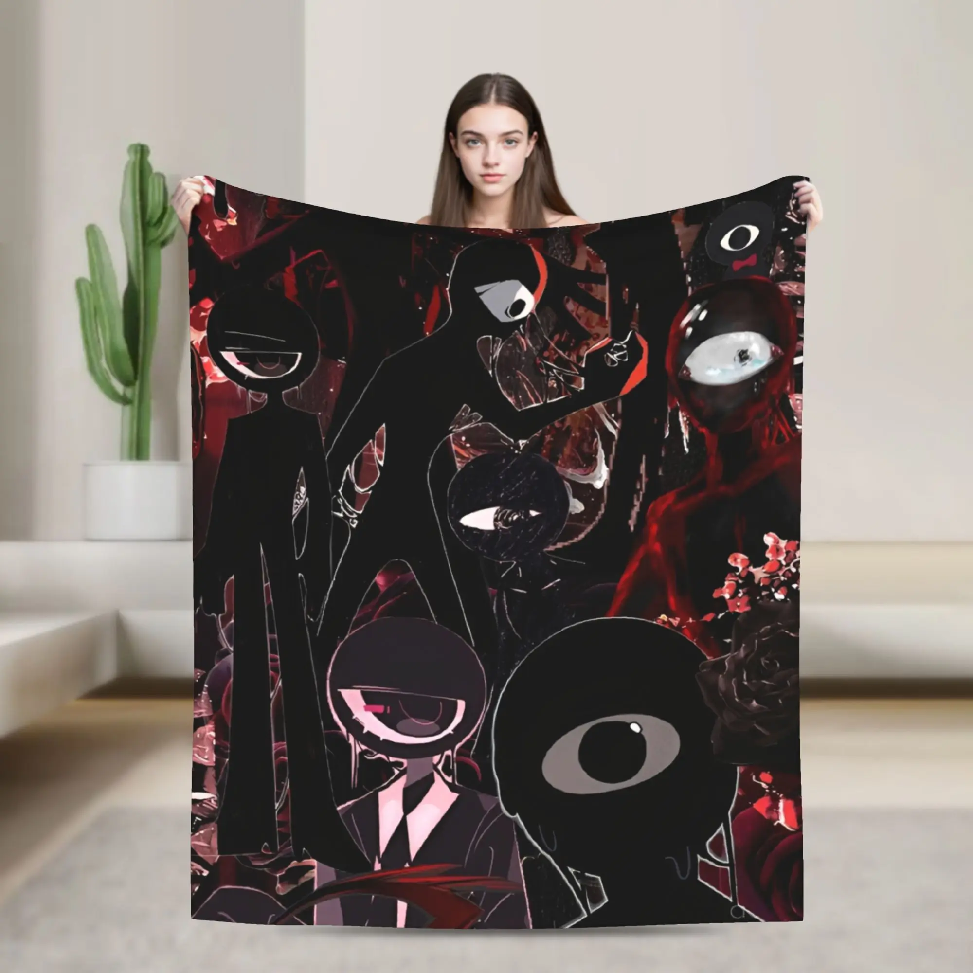 

Super Soft DOORS Horron Game Throw Blanket Premium Flannel Fleece Lightweight Bed Blanket Super Cozy Blankets All Season Use