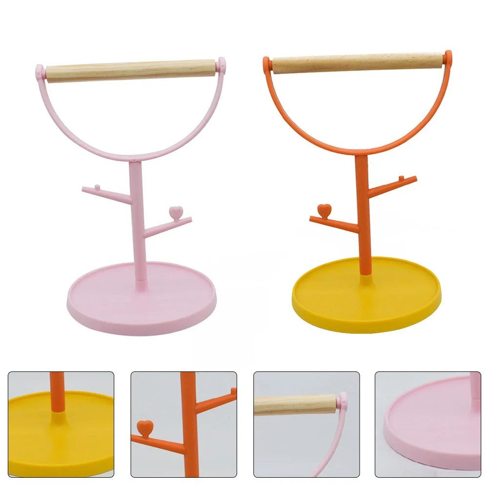 

2Pcs Wooden Bird Stand Parrot Perch Standing Rack Stable Base Bird Stand for Home Parrot Perch Rack Stand
