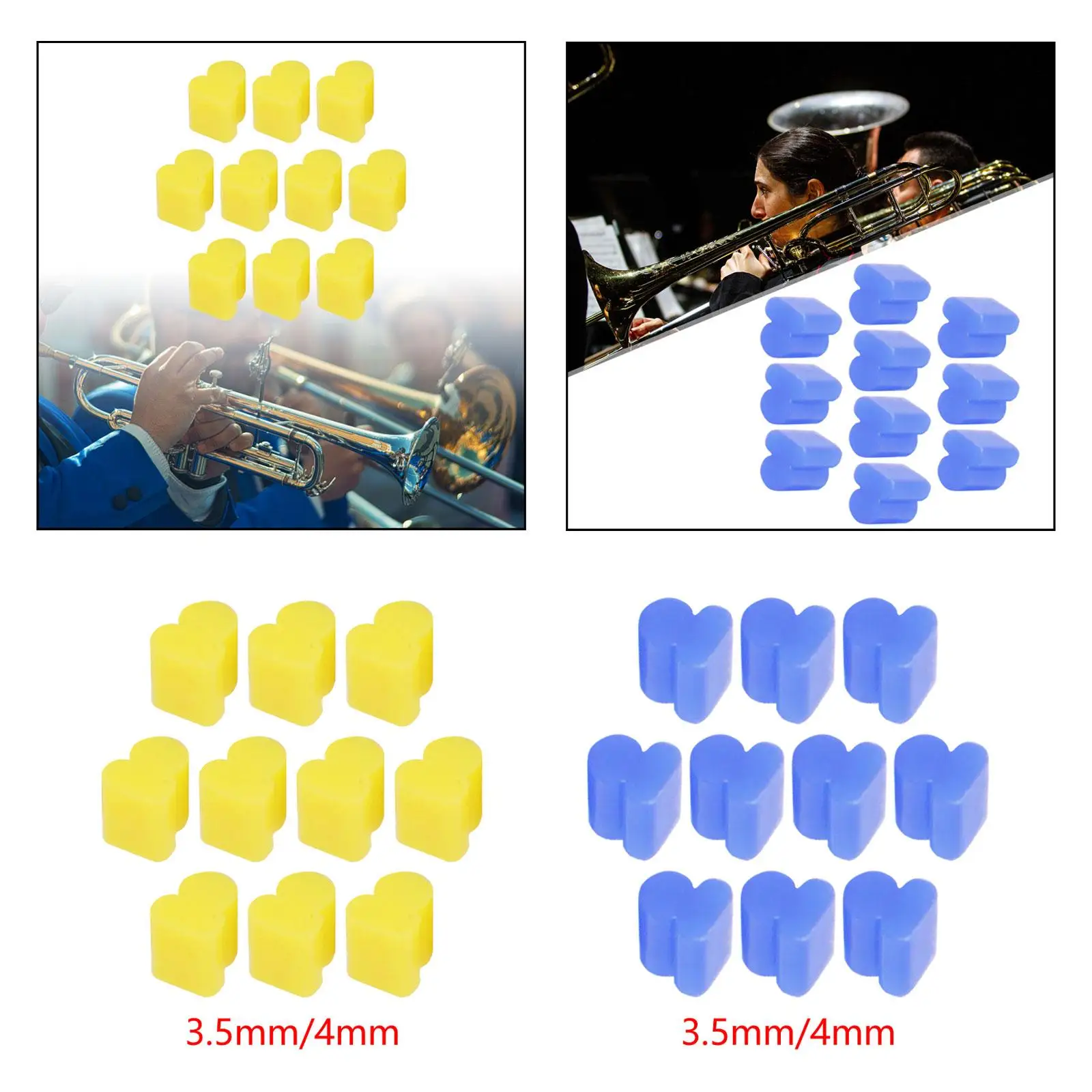 10Pcs Alto French Horns Silicone Pads Parts Noise Resistant Rotary Valves Horns Piston Practice Tool Accessories for Euphonium