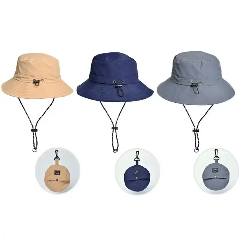 New Fishing Cap Men Women Quick-Drying Folding Fishing Cap Outdoor Bucket Hat Camping Hat Windproof Trekking Hat Beach Hat