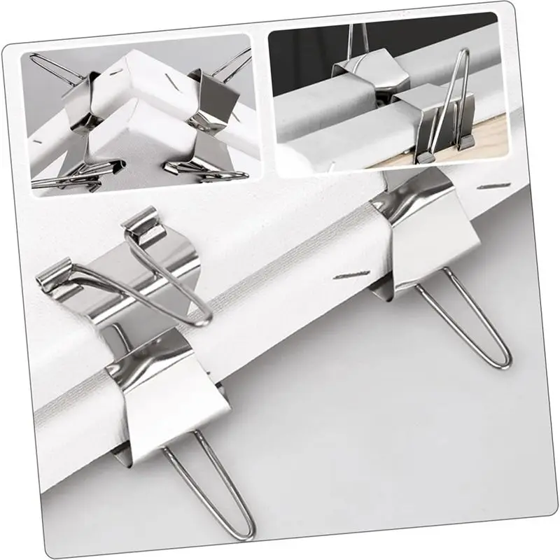AEE6-10Pcs Canvas Clip Supply Stand Clamps Large Clips Carriers Office Product Number Canvas With Frame
